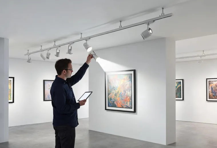 Lighting designer commissioning a gallery
