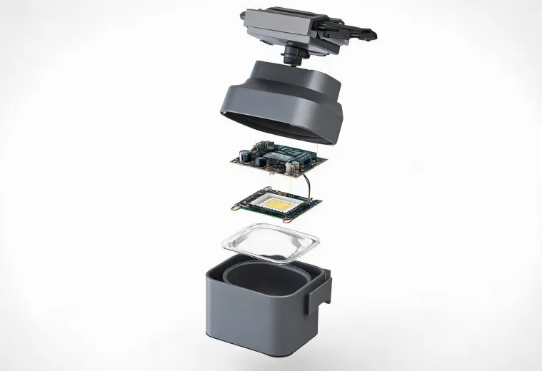 Serviceable track luminaire components